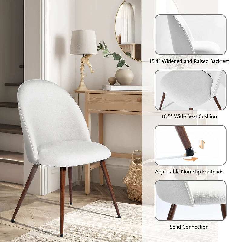 Ensemble de salle à manger Homy Casa 5 pièces, table de cuisine en bois naturel avec 4 chaises à dossier haut en tissu beige, design contemporain Live Edge