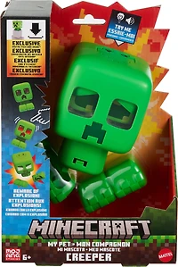 Minecraft-Figurine Creeper, Mon Animal de Compagnie Avec ses effets sonores et lumineux et sa fonction d’explosion, le jouet Minecraft Creeper, Mon Animal de Compagnie donne l’impression d’être au cur du jeu !