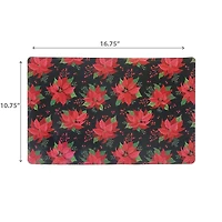 Plastic Placemat Multi Poinsettia - Set of 12