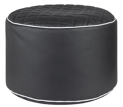 Gouchee Home Dotcom Modo Tap Pouf en simili cuir noir – Pouf rond en polystyrène, accessoire durable et léger pour salon, chambre à coucher ou bureau, fabriqué au Canada