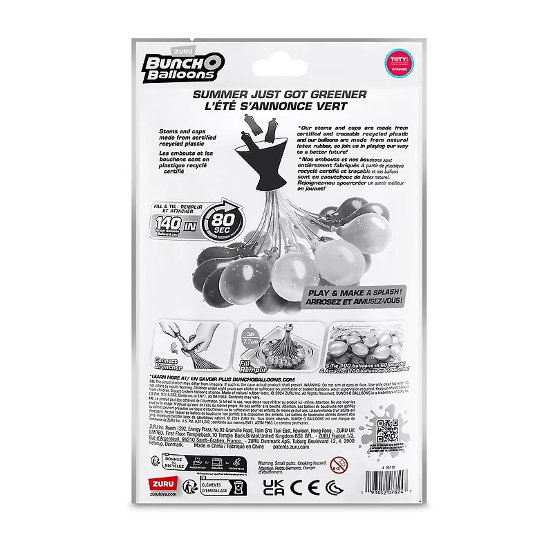 Bunch O Balloons – Fête tropicale, lot gratuit inclus   140 ballons à eau à remplissage rapide et auto-scellants (emballage 3+1) de ZURU   Des ballons à eau pour toute la famille : enfants, adolescent