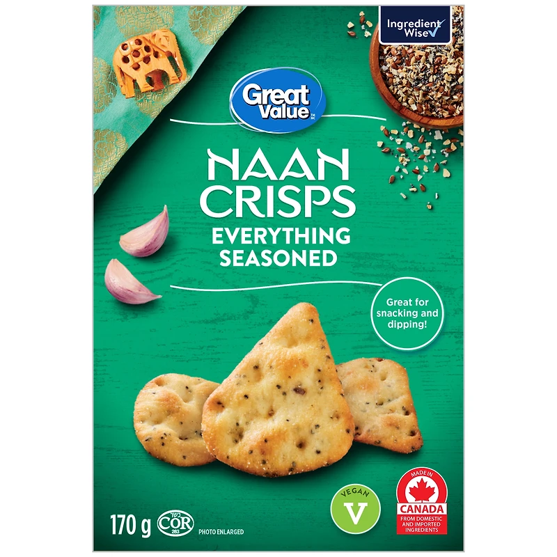 Croustilles de naan Assaisonnement tout garni Great Value 170 g