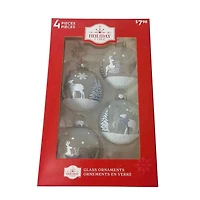 HOLIDAY TIME 65MM x 4CT DEER GLASS ORNAMENT