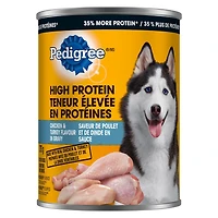Nourriture pour chiens PEDIGREE TENEUR ÉLEVÉE EN PROTÉINES saveur de poulet et de dinde en sauce 375g