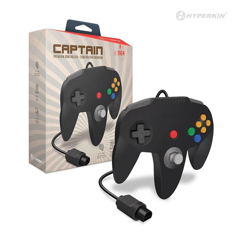 Manette Hyperkin Captain Premium pour N64® (Noir)