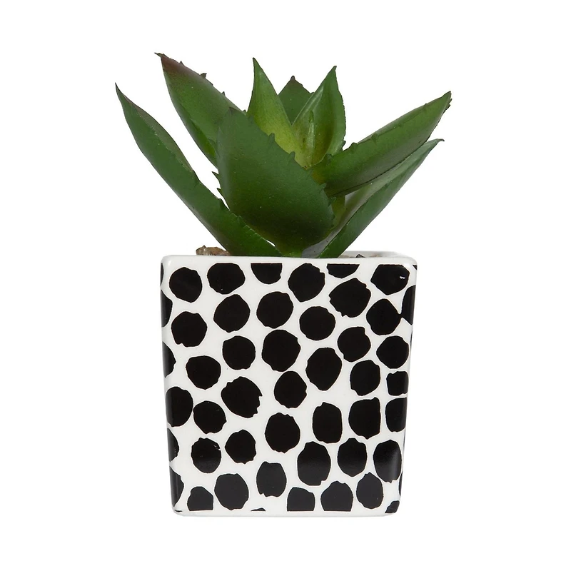 Kibo Mini Faux Succulent Dots Pot, 3.75in H x 1.78in Dia