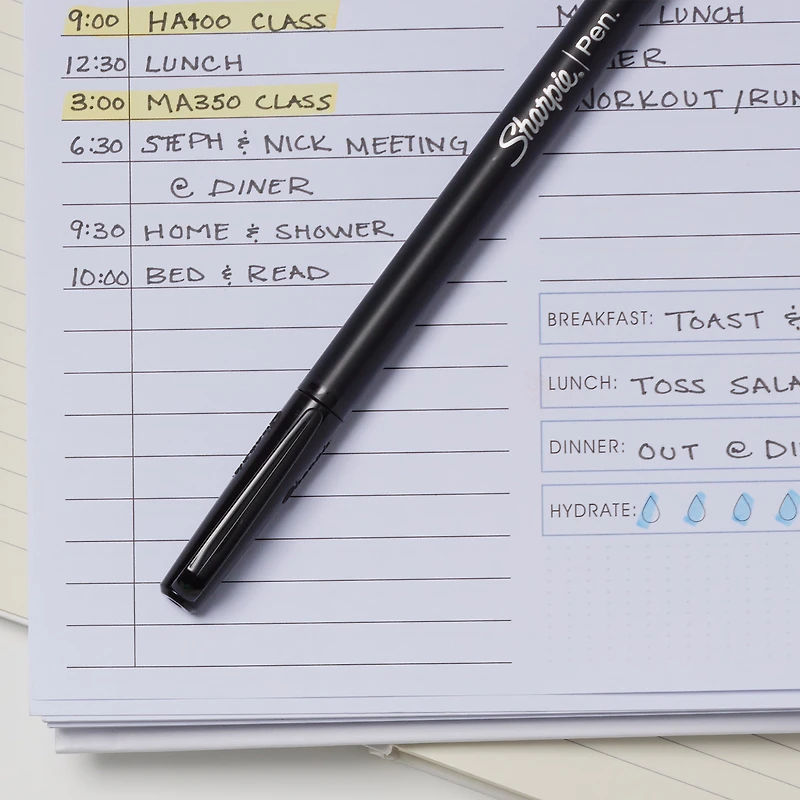 Sharpie Felt Tip Pens, Fine Point (0.4 mm), Black Ink, 4 Count