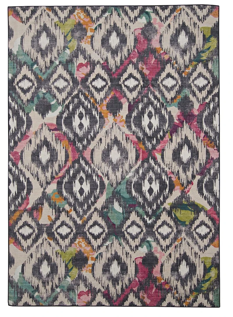 Outdoor Washable Grayton Ivory & Charcoal 7' x 9' Area Rug