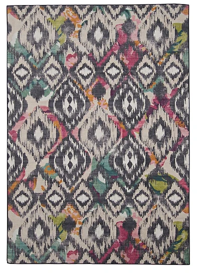 Tapis d'extérieur lavable Grayton ivoire & anthracite 7 pi x 9 pi