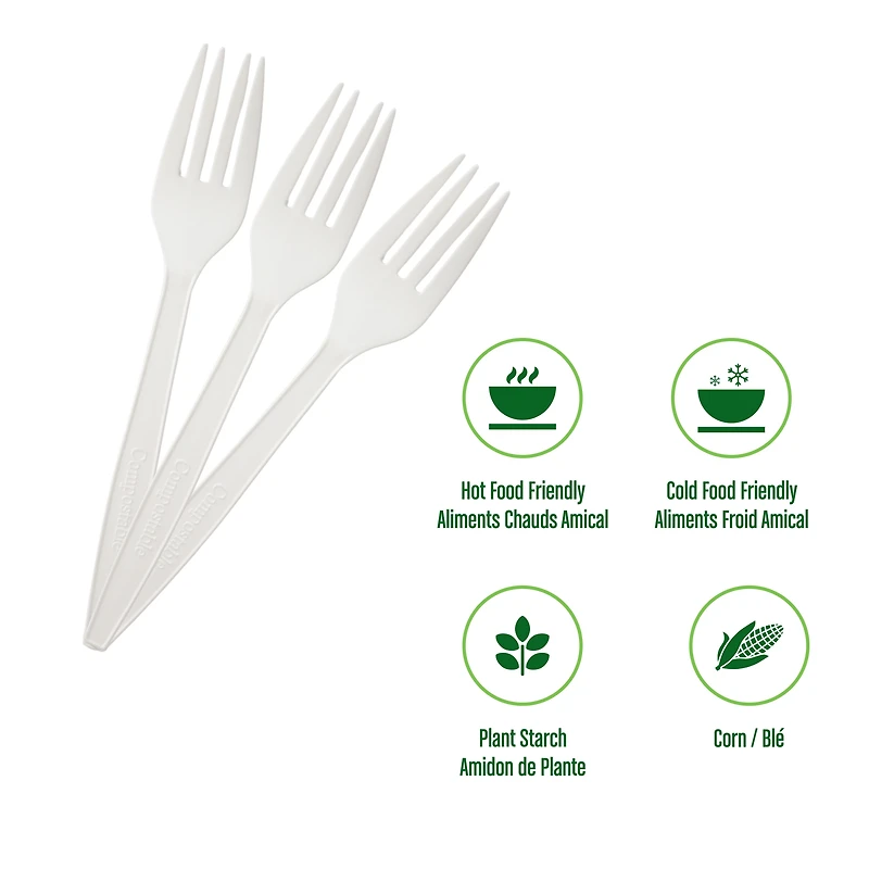 Go4Green Verka Compostable Forks, 24 Pieces, Eco-friendly
