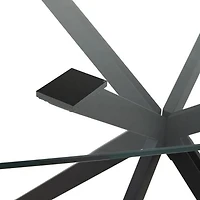 Home Gear Rectangular Dining table with black X-base