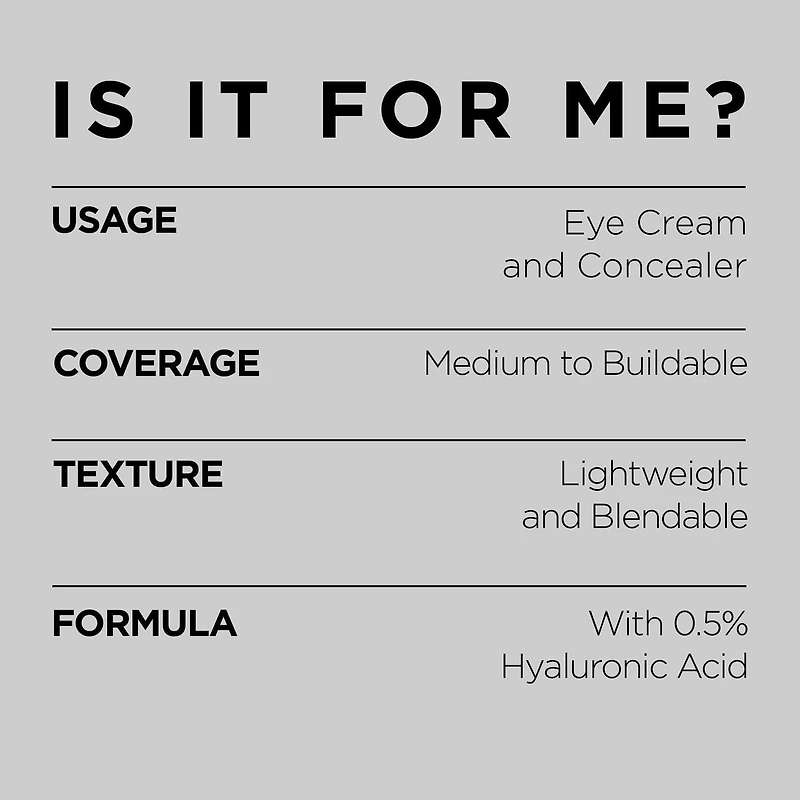 L'Oréal Paris True Match Eye Cream Concealer, Formulated with 0.5%  Hyaluronic Acid, Eye Cream In A Concealer