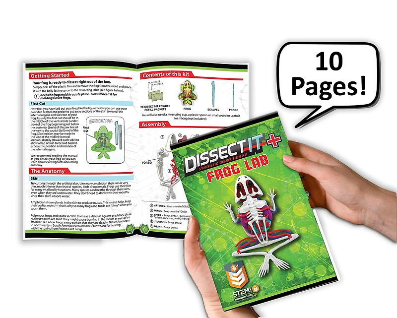 Dissect-It Simulated Synthetic Lab Dissection STEM Toy, Kids' Home Learning Science Project, Great for Young Scientists! - Frog Plus