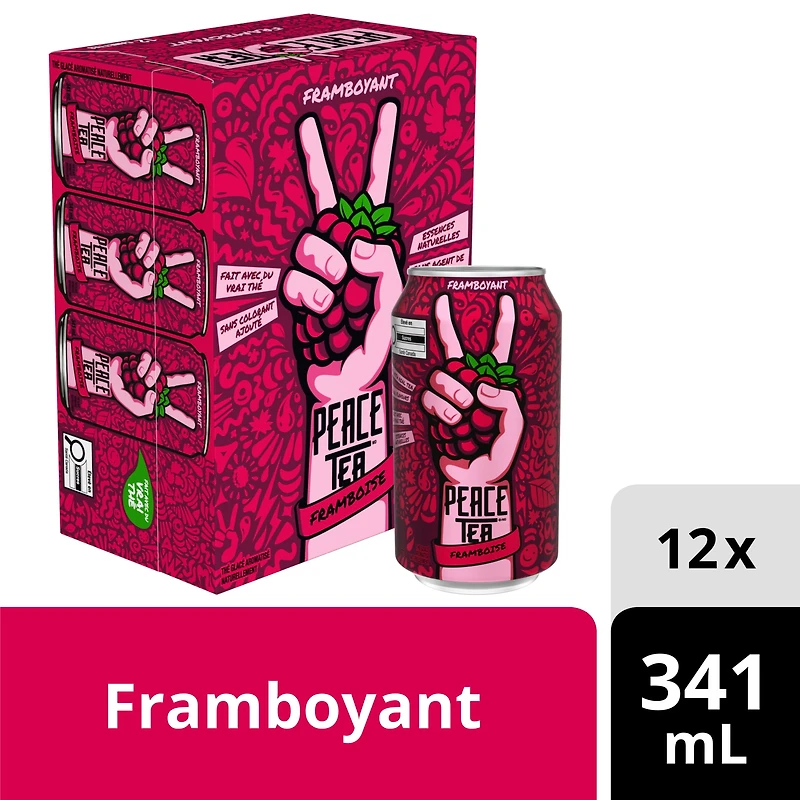 Peace Tea Framboyant Cannettes, 341 mL, 12 Pack 12 x 341 ml