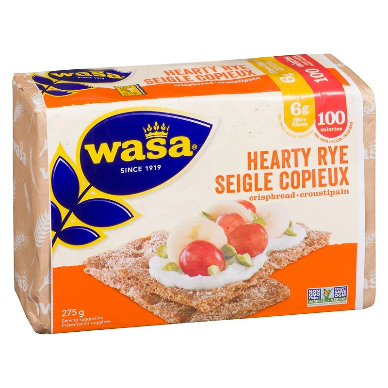 Wasa Hearty Rye Whole Grain Crispbread 275gr, 275g