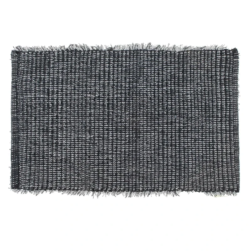 Cotton Loom Bath Mat Black 20X32
