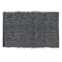 Cotton Loom Bath Mat Black 20X32