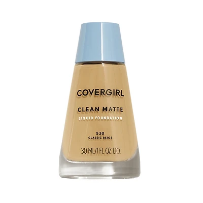 COVERGIRL Clean Matte Liquid Foundation, Lightweight, breathable makeup, shine-free, oil control formula