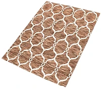 ECARPETGALLERY 5'1" x 6'10" Contemporary Collage Handmade Area Rug for Living Room, Dining Room and Bedroom in Brown