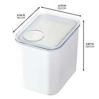 iDesign Recycled Plastic Medium Dry Goods Kitchen Canister with Airtight Lid – 1900mL, White