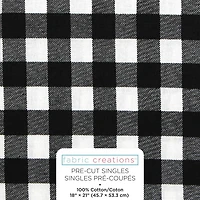 Fabric Creations White and Black Buffalo Plaid  Fat Quarter Pre-Cut Fabric - 18" x 21" / 45cm x 53cm, 18" x 21" / 45cm x 53cm
