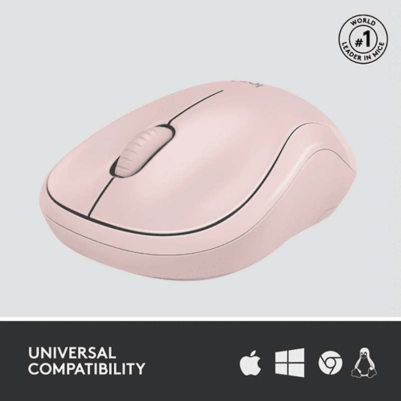 Logitech Silent Souris Sans Fil Ambidextre avec Récepteur USB Rose