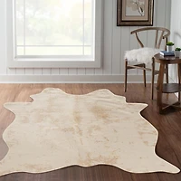 Faux Cowhide Rug, Ivory