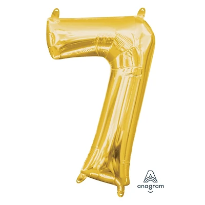 Bannière gonflable petit numéro « 0 » Party Eh! d'Anagram International en or Comprend une pièce