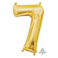 Bannière gonflable petit numéro « 0 » Party Eh! d'Anagram International en or Comprend une pièce