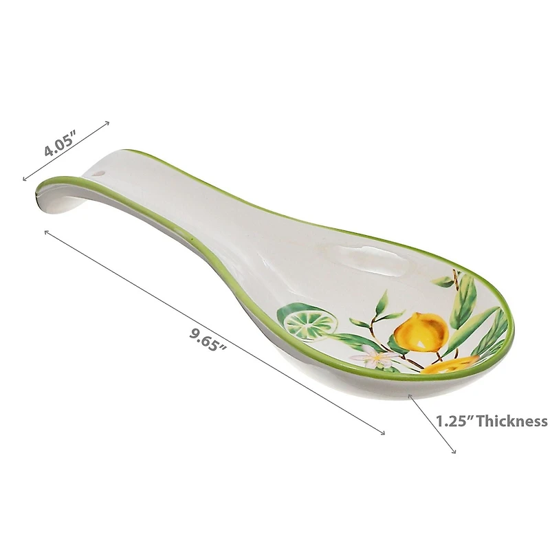 IH Casa Decor Ceramic Lemon Spoon Rest - Ensemble De 4
