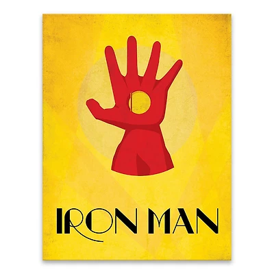 Artissimo Designs - Toile imprimée rétro décodée vintage à la main d'Iron Man - 6.5W x 8.5H x.5D