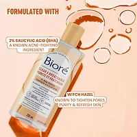 Bioré Pore Clarifying Toner with Witch Hazel, Salicylic Acid Facial Skin Care for Acne Prone Skin, 235mL
