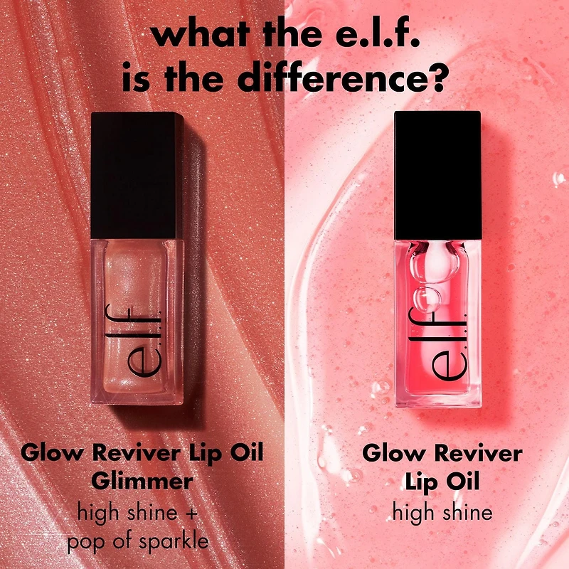 e.l.f. Cosmetics Huile à lèvres glow reviver fini miroir Scintillant et brillant, 7.6 mL