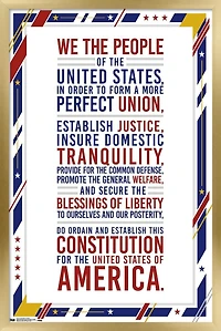 The United States Of America - Constitution Preamble Wall Poster, 22.375" x 34"