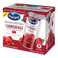 Ocean Spray Sparkling Cranberry 6PK, 340ml Cans, No allergens, Recyclable
