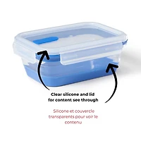 Starfrit LocknLock Contenant Repliable 1,2L/40oz, Hermétique, Étanche, Sans BPA, Gain de Place, Silicone, Va au Micro-ondes Congélateur et Lave-vaisselle, Couvercle à Valve, Compact Gagnez de l’espace avec le contenant pliable LocknLock 1,2 L de Starfrit. Réduit à moins de la moitié de sa hauteur. Hermétique, sans BPA. Va au micro-ondes, congélateur et lave-vaisselle. Parfait pour petits espaces, voyages et pique-niques.