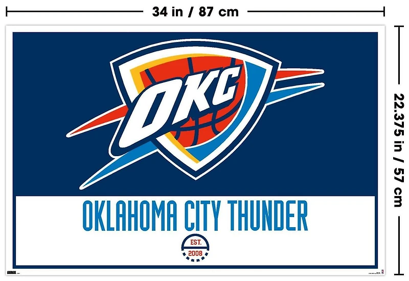 NBA Oklahoma City Thunder - Logo 21 Wall Poster, 22.375" x 34"