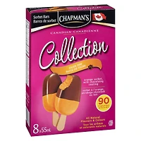 Chapman's Low Calorie Canadian Collection Tiger Paw Sorbet Bars in a Carton, 8 x 55mL