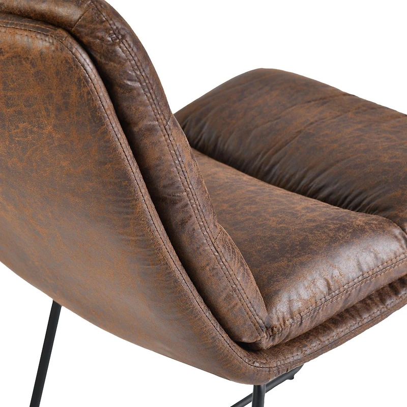 Homy Casa Accent Chair, Comfortable Upholstered Lounge Chair with Thick Padding Upholstery Iron Legs for Living Room & Bedroom, Beige