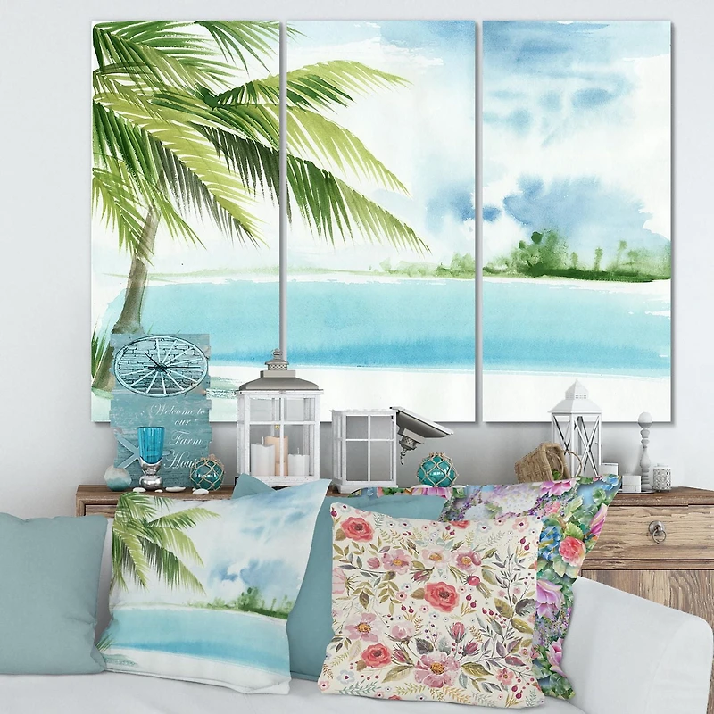 Designart Palm Beach Resort At Dawn I Canvas Wall Art