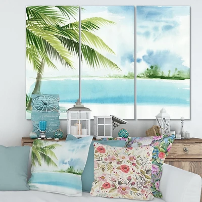 Designart Palm Beach Resort At Dawn I Canvas Wall Art