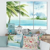 Designart Palm Beach Resort At Dawn I Canvas Wall Art
