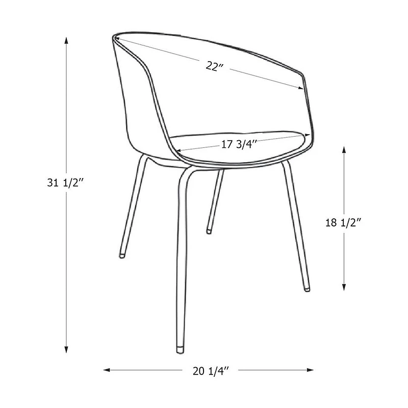Chair with Metal Legs from the collection Flam South Shore