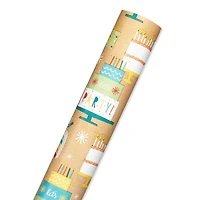American Greetings - Papier d'emballage réversible pour les fêtes et toutes les occasions, les gâteaux d'anniversaire et les cadeaux (1 rouleau, 30 po x 70 pi)