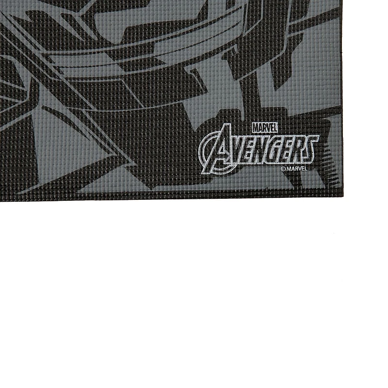 Tapis de yoga 3 mm avec bande dessinée Black Panther de Marvel – 61 cm x 152,4 cm – Noir/gris