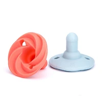 Doddle & Co - Bébé, nourrisson - Sucette en silicone Holland Pop - Étape 2 - Forme naturelle - Paquet de 2 - Pêche / Nuage 9