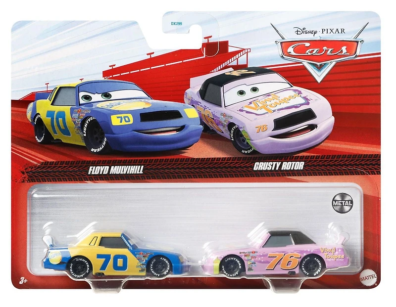 Disney and Pixar Cars 3 2-Pack Floyd Mulvihill & Crusty Rotor 1:55 scale Die-Cast Fan Favorite Character Vehicles