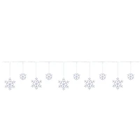 10 FLOCONS LUMINEUX BLANC SCINTILLANT,GRANDEUR VARIE,EN EFFECT GLACON, 150 DEL BLANC PUR, INT/EXT