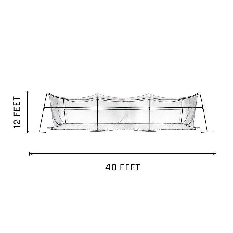SKYWALKER SPORTS Cage de frappeur portable et autonome de 40 pi x 12 pi x 10 pi pour la pratique du baseball et du softball, revêtement en poudre, cadre en acier robuste et filet traité contre les UV