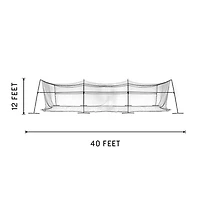 SKYWALKER SPORTS Cage de frappeur portable et autonome de 40 pi x 12 pi x 10 pi pour la pratique du baseball et du softball, revêtement en poudre, cadre en acier robuste et filet traité contre les UV